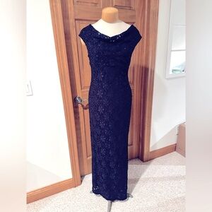 Navy lace and sequin formal dress size 6